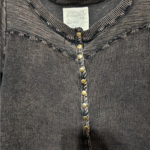 Free People Charcoal Button-Down Shirt - Picture 6 of 6